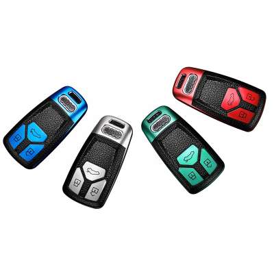 2020 Leather+TPU Car Smart Key Cover Full Case For Audi A4 A4L A6L A5 B9 Q5 Q7 TT TTS 8S S5 S7 2017 2018 2019 Ring Accessories