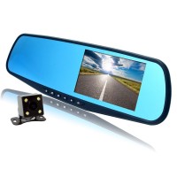 2019 Professional 4.3 Inch Car Black Box Dual Lens Video Recorder Dash Cam Rearview Mirror Car Camera 1080P HD Car DVR